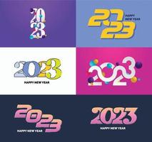 Big Collection of 2023 Happy New Year symbols Cover of business diary for 2023 with wishes vector