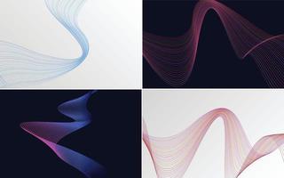 Collection of geometric minimal lines pattern set vector