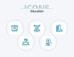 Education Blue Icon Pack 5 Icon Design. scale. pen. education. education. pencil vector