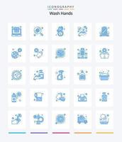Creative Wash Hands 25 Blue icon pack  Such As building. medical. scan. hands. virus vector