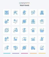 Creative Wash Hands 25 Blue icon pack  Such As building. medical. scan. hands. virus vector
