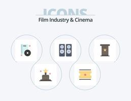 cenima flat icon pack 5 diseño de iconos. podio. conferencia. compacto. vocero. entretenimiento vector