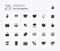 Love 25 Solid Glyph icon pack including love. broken. party. breakup. love vector