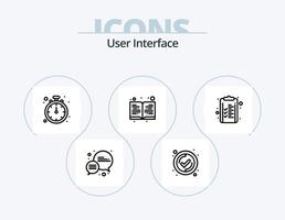 paquete de iconos de línea de interfaz de usuario 5 diseño de iconos. . comprobado. ui aprobado. interfaz vector