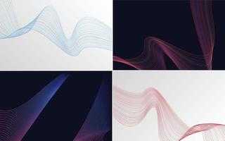 Collection of geometric minimal lines pattern set vector
