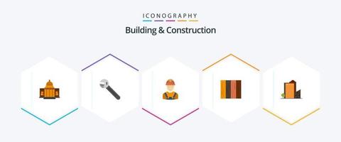 edificio y construcción 25 paquete de iconos planos que incluye mosaico. ingeniero. opción. avatar. obrero vector