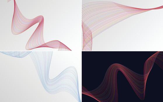 paquete de fondo de presentación abstracta de curva de onda moderna vector