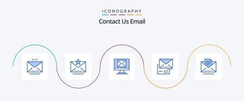 Email Blue 5 Icon Pack Including vide. email. compose. mail. document vector