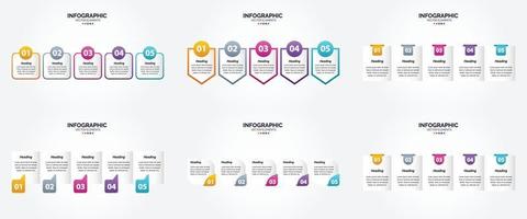 ilustración vectorial infografía conjunto de diseño plano para folleto publicitario y revista vector