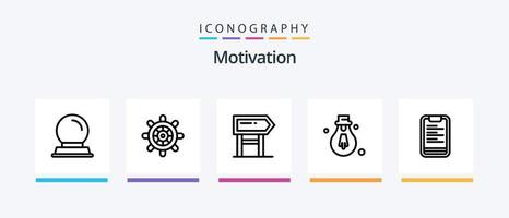 paquete de iconos de la línea de motivación 5 que incluye . volumen. ubicación. audio. igualada. diseño de iconos creativos vector