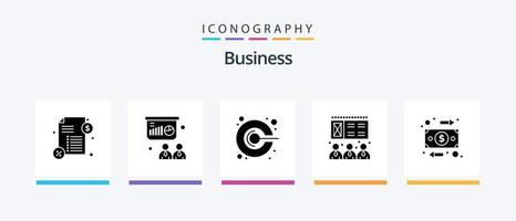 paquete de iconos de glifo de negocios 5 que incluye dinero. negocio. marketing. fluir. presentación. diseño de iconos creativos vector