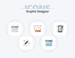 Graphic Designer Flat Icon Pack 5 Icon Design. design. drawing tools. equalizer. development tools. design production vector