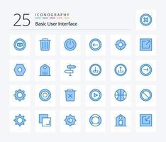 Basic 25 Blue Color icon pack including essential. interface. off. basic. application vector