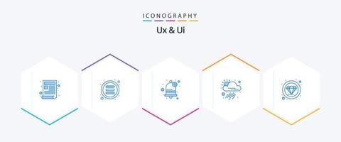 Ux And Ui 25 Blue icon pack including quality. weather. alarm. tool. app vector
