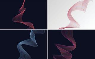 Collection of geometric minimal lines pattern set vector