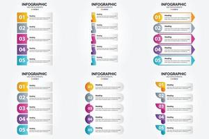 ilustración vectorial infografía conjunto de diseño plano para folleto publicitario y revista vector