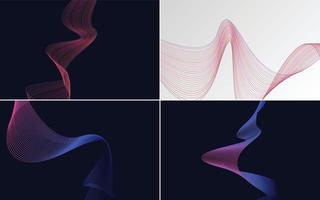 Create a modern look with this set of 4 vector wave backgrounds