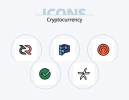 Cryptocurrency Line Filled Icon Pack 5 Icon Design. bitcoin . crypto . crypto currency. coin vector