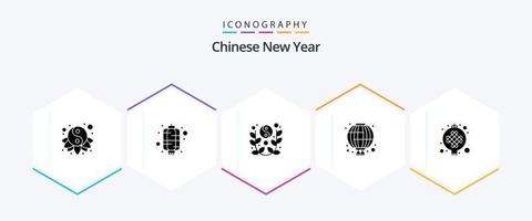 Chinese New Year 25 Glyph icon pack including chinese. lantern. lunar. chinese. celebrate vector