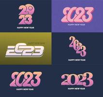 Big Set of 2023 Happy New Year logo text design 2023 number design template vector