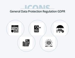 Gdpr Glyph Icon Pack 5 Icon Design. . web . global . protection . vector