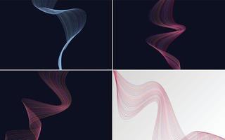 Our pack of 4 vector backgrounds includes geometric and wave patterns