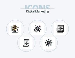 línea de marketing digital paquete de iconos llenos 5 diseño de iconos. editar. Blog. punto. datos. cerrar vector