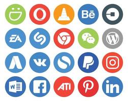 20 Social Media Icon Pack Including cms messenger driver wechat shazam vector