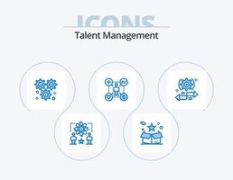 Talent Management Blue Icon Pack 5 Icon Design. like. user. package. dollar. setting vector