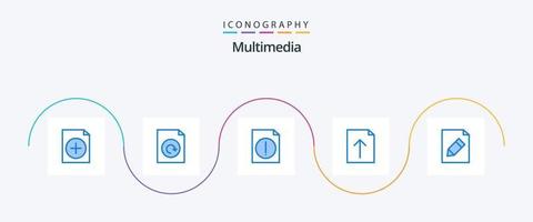 Multimedia Blue 5 Icon Pack Including . file. pencil. document vector