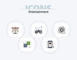 Entertainment Flat Icon Pack 5 Icon Design. console. game. player. entertainment. play vector