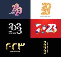 Big Set of 2023 Happy New Year logo text design 2023 number design template vector