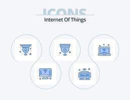 Internet Of Things Blue Icon Pack 5 Icon Design. iot. internet. iot. camera. closed vector