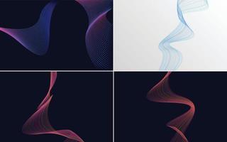 Our pack of 4 vector backgrounds includes abstract waving lines