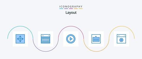 Layout Blue 5 Icon Pack Including links. grid. web. ux. layout vector