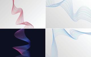 Add a modern flair to your project with this set of 4 vector wave backgrounds