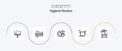 Hygiene Routine Line 5 Icon Pack Including . product. cleaning. detergent. spray vector