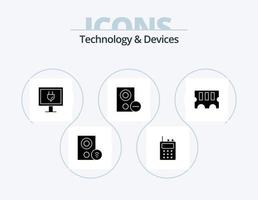 diseño de iconos del paquete de iconos de glifo de dispositivos 5. memoria. eliminar. entretenimiento. hardware. dispositivos vector