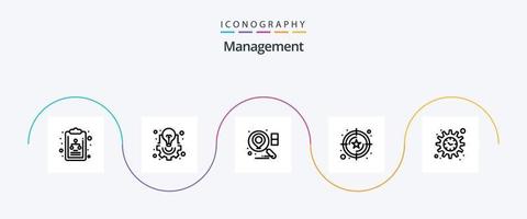 Management Line 5 Icon Pack Including time. management. location. value. service vector