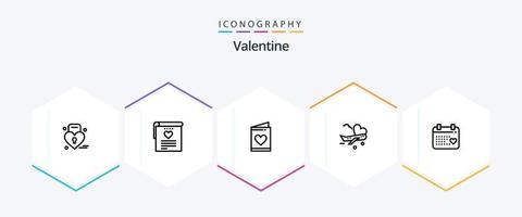 Valentine 25 Line icon pack including love. love. file. day. valentine vector