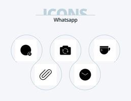 paquete de iconos de glifo de whatsapp 5 diseño de iconos. té. ui básico. básico. cámara vector