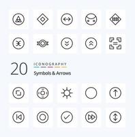 20 Symbols  Arrows Line icon Pack like arrow left up circle symbols round vector