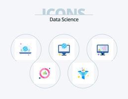 Data Science Flat Icon Pack 5 Icon Design. infrastructure. architecture. filter. web. global vector