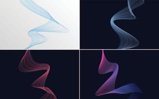 Collection of geometric minimal lines pattern set vector