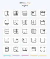 Creative Layout 25 OutLine icon pack  Such As maximize. view. layout. layout. minimize vector