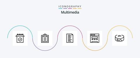 Multimedia Line 5 Icon Pack Including . website. view vector