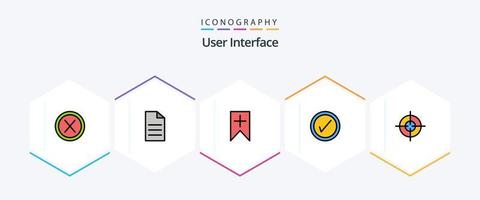 User Interface 25 FilledLine icon pack including aim. user. interface. interface. user vector