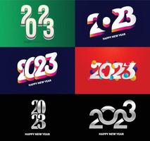 gran conjunto de 2023 feliz año nuevo diseño de texto de logotipo plantilla de diseño de número 2023 vector