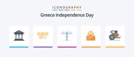 paquete de iconos flat 5 del día de la independencia de grecia que incluye caballos. viejo. medicamento. mitología. dios. diseño de iconos creativos vector