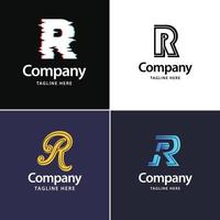 Letter R Big Logo Pack Design Creative Modern logos design for your business vector